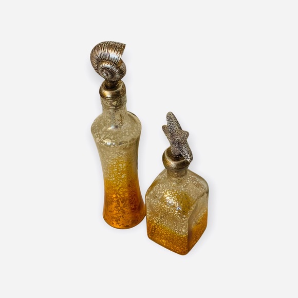 Nautical Glass Bottles with Starfish Shell  Beach Decor - Picture 5 of 9